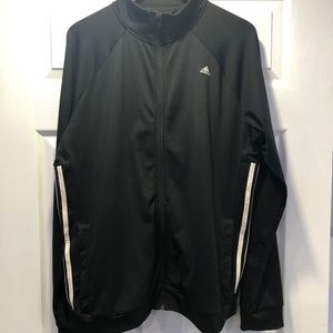 Adidas Track Jacket Black 3 Stripes Women’s XL